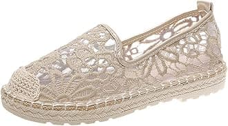 Espadrilles for Women UK Platform Slip On Flats Casual Trainers Ladies Shoes Dressy Rope Loafer Flat Round Toe Dress Shoes