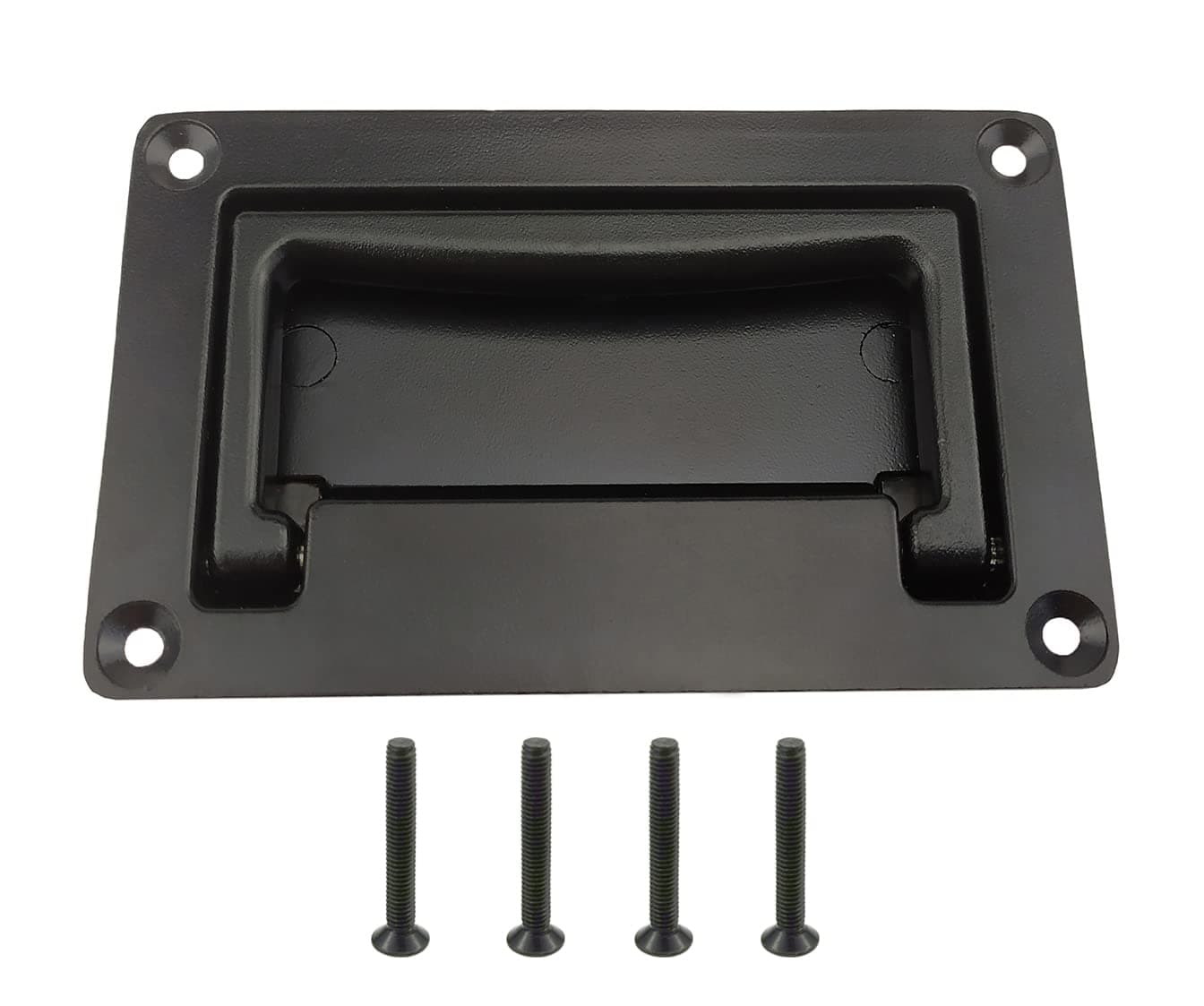 Zinc Alloy Recessed Pull Handle Container Handle Black Flush Lift Recessed Door Handle,4.33 Inch,1 Pack