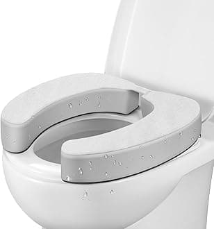Toilet Seat Risers for Seniors, 2 inches，Soft Toilet Seat Cushion with Velcro, Foam Toilet Seat Fit Round & Elongated, Suitable for Pregnant, Recovering from Surgery, Elder