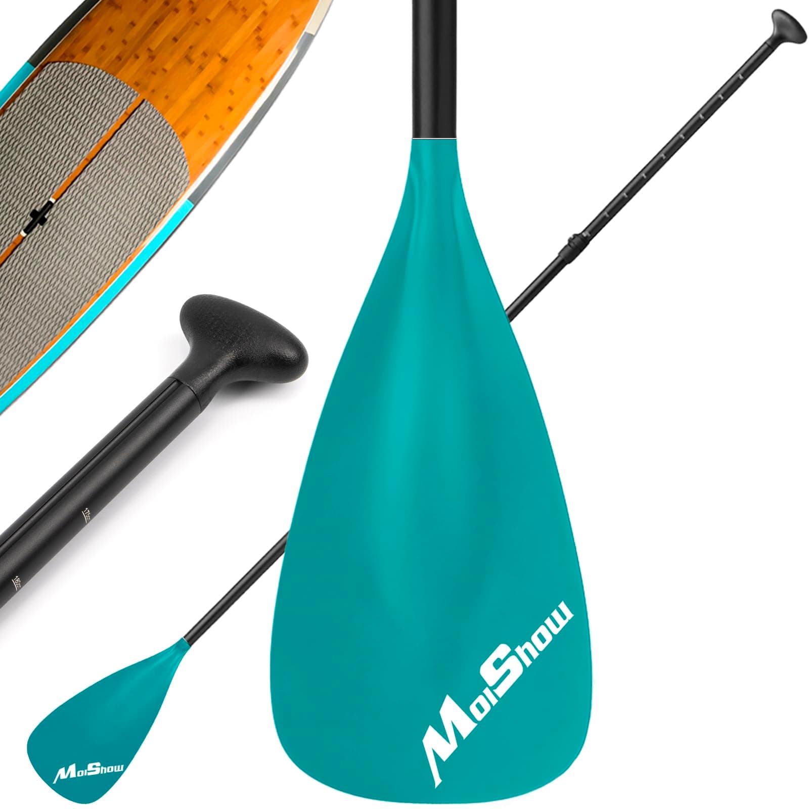 SUP Paddle - Adjustable 3 Pieces Stand Up Paddle Board Paddle with Unique Lock Design Floating Alloy Shaft Paddleboard Paddle