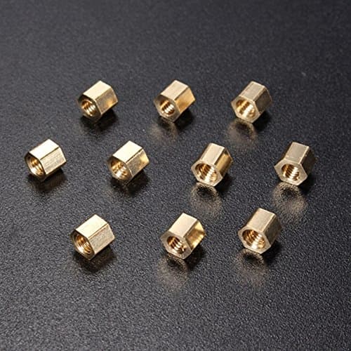 50pcs M3 4/6/12/20mm Double Pass Hollow Hex Copper Ferrule Cylinder Piller (Random: Size)