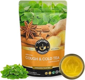 TEACURRY Cold and Cough Tea - 15 Tea Bag | Helps cough, Cold, Runny Nose and sore throat | Relieves Sneezing, Fever, Dizziness | Cough and Cold Relief Pack |100% Natural Herbal Tea for Immunity