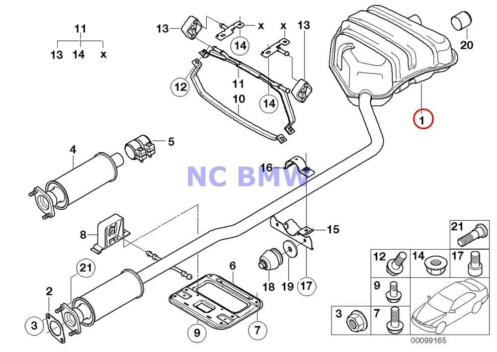 BMW Mini Exhaust Muffler Rear Cooper Cooper