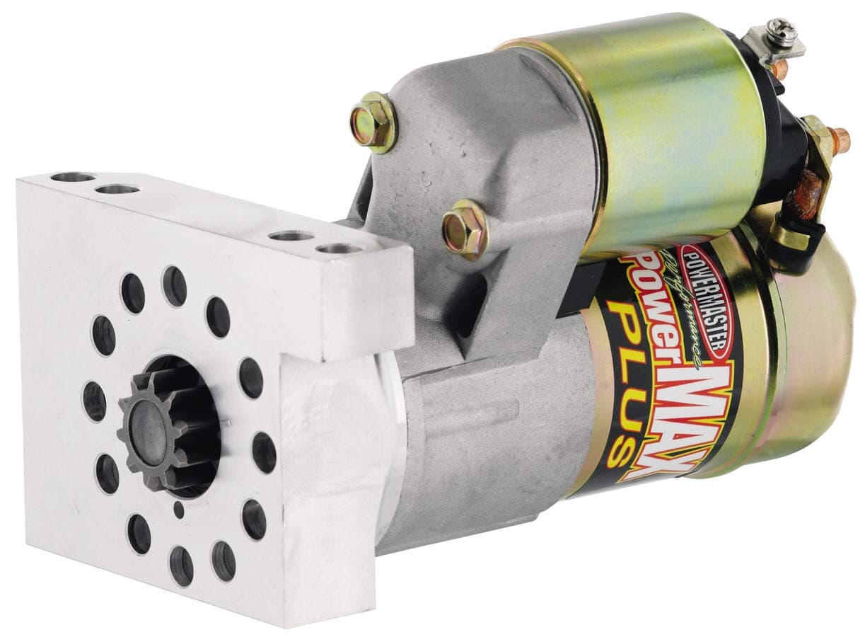 Powermaster Starter, PowerMAX Plus, 6.1:1 Gear Reduction, Natural, 153/168 Tooth Flywheel, Straight Bolt, Chevy V8, Each, ‎120 Amps