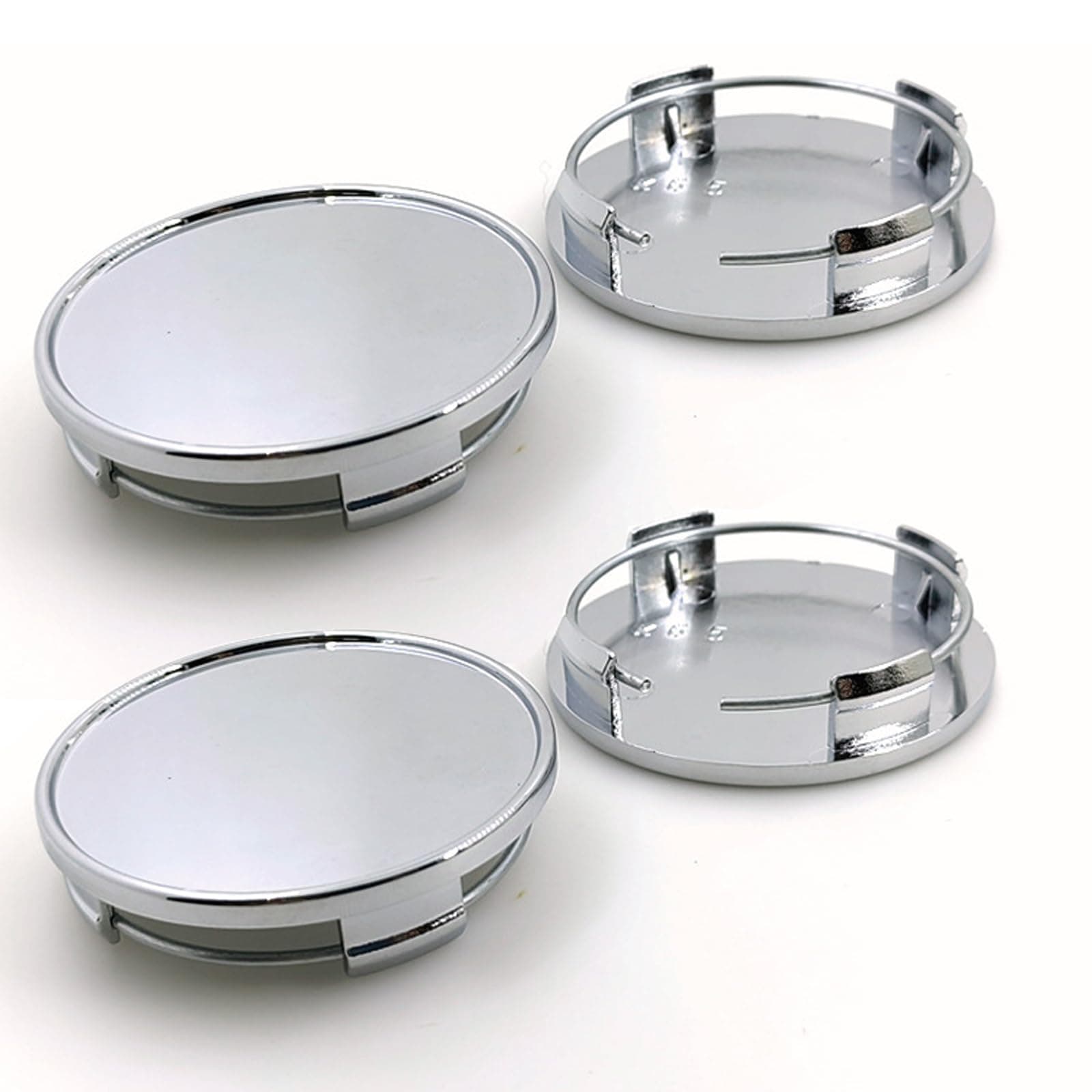 Car Wheel Center Cap Kit Outer 65mm 2.56" Inner 61mm 2.41" Compatible with Ford Expedition Explorer Ranger F150 Rim Hub Caps, 4PCS Wheel Center Hub Cap Cover Car Wheel Rim Center Caps, Sliver