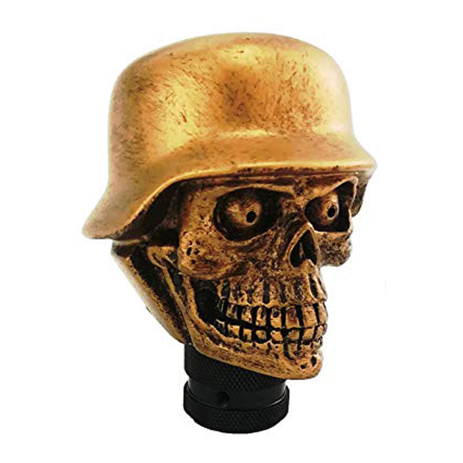 Arenbel Shifting Lever Knob Skull Manual Shift Knobs Gear Shifter Handle with Soldier Hat Fit Automatic Cars (Copper)