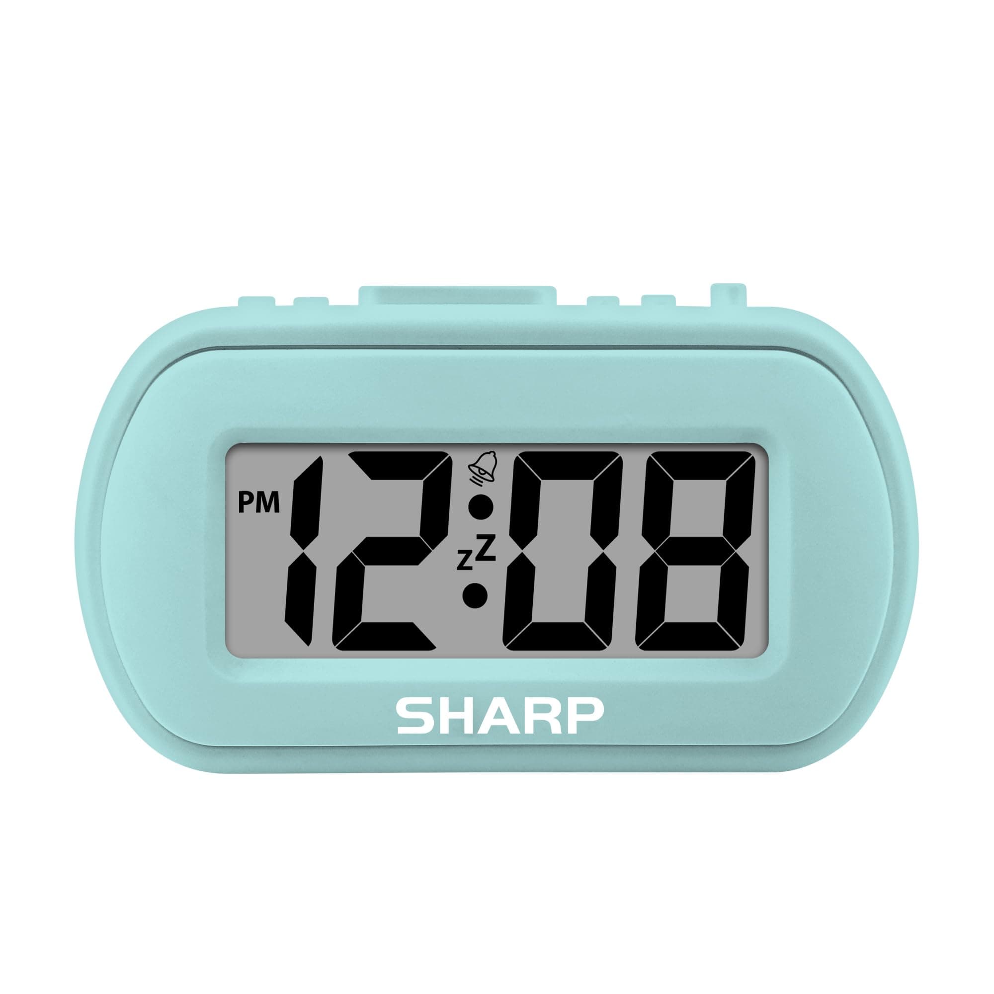 Digital Alarm Clock – Tactile Case with Soft Rubberized Finish - Battery Operated – Blue Backlight on Demand – Ascending Alarm – Easy to Use - Mint