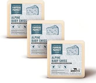 Farmers Market, Gluten Free, Keto, Paleo, Low Sodium, Zero Sugar, Wisconsin Cheese Gift Sets, 3-Pack, Alpine Baby Swiss