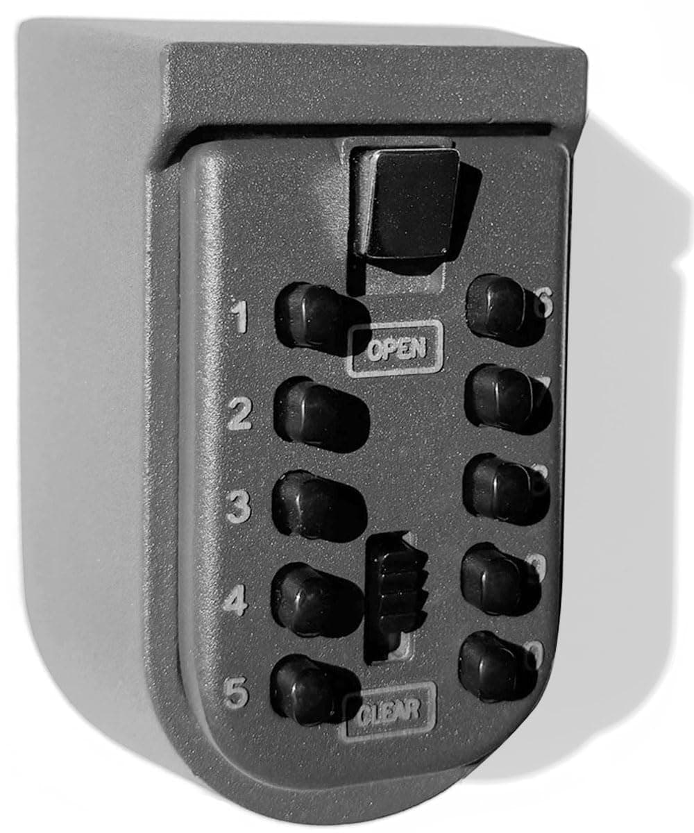 Key Lock Box for Outside Wall Mount, Waterproof Spare Key Storage Box, 10-digits Combination Lockbox Push Button Key Keeper Box for Home Indoor & Outdoor Realtors Landlord Property Management