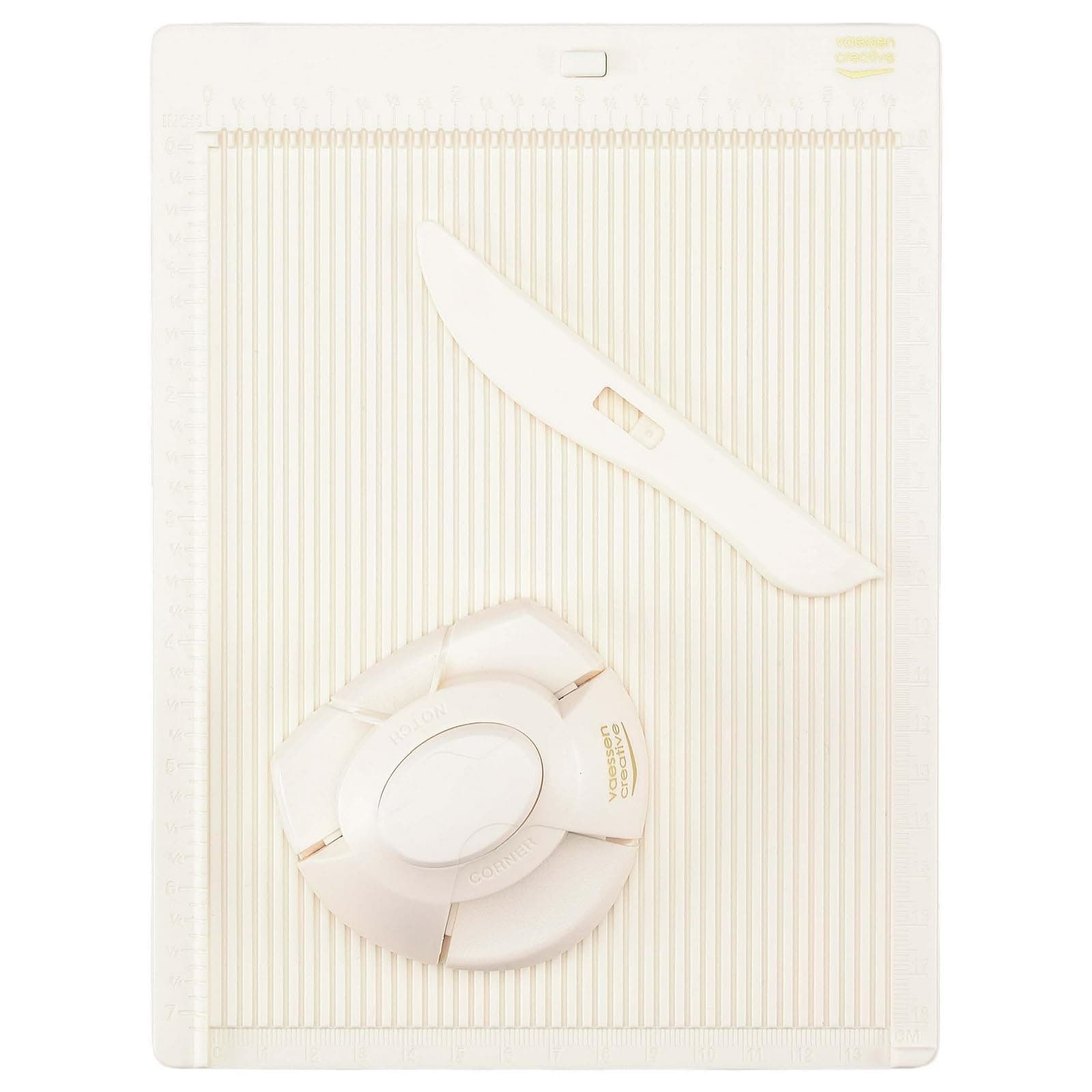 Card and Envelope Maker Kit with Punches, Plastic/Steel, Grey, 21.5x16.2x5 cm