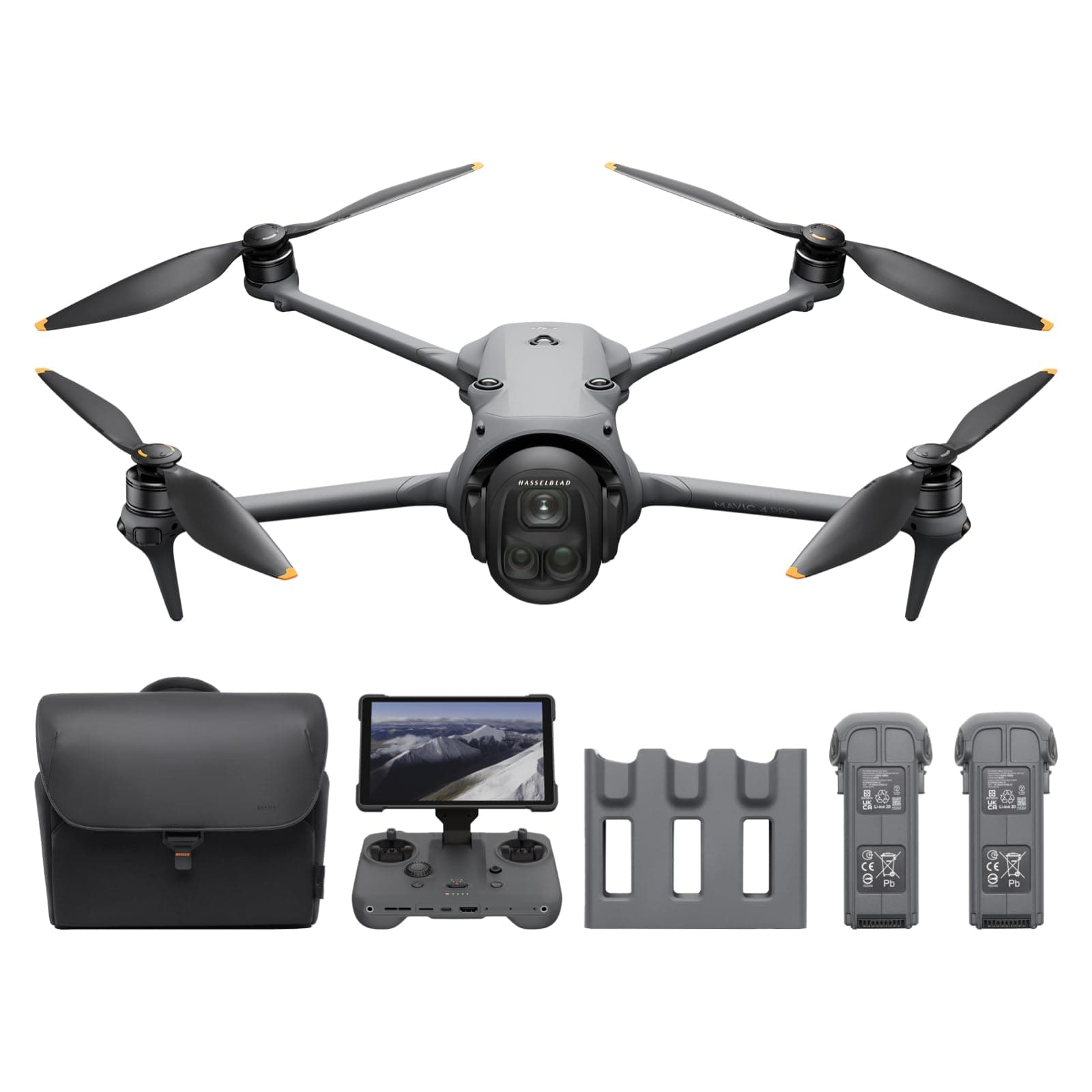 DJI Mavic 4 Pro 512GB Creator Combo with RC Pro 2, Flagship Tri-Camera Drone with 100MP 4/3 CMOS Hasselblad Camera, 51-Min Max Flight Time, Three Batteries, Charging Hub, Professional, Gray