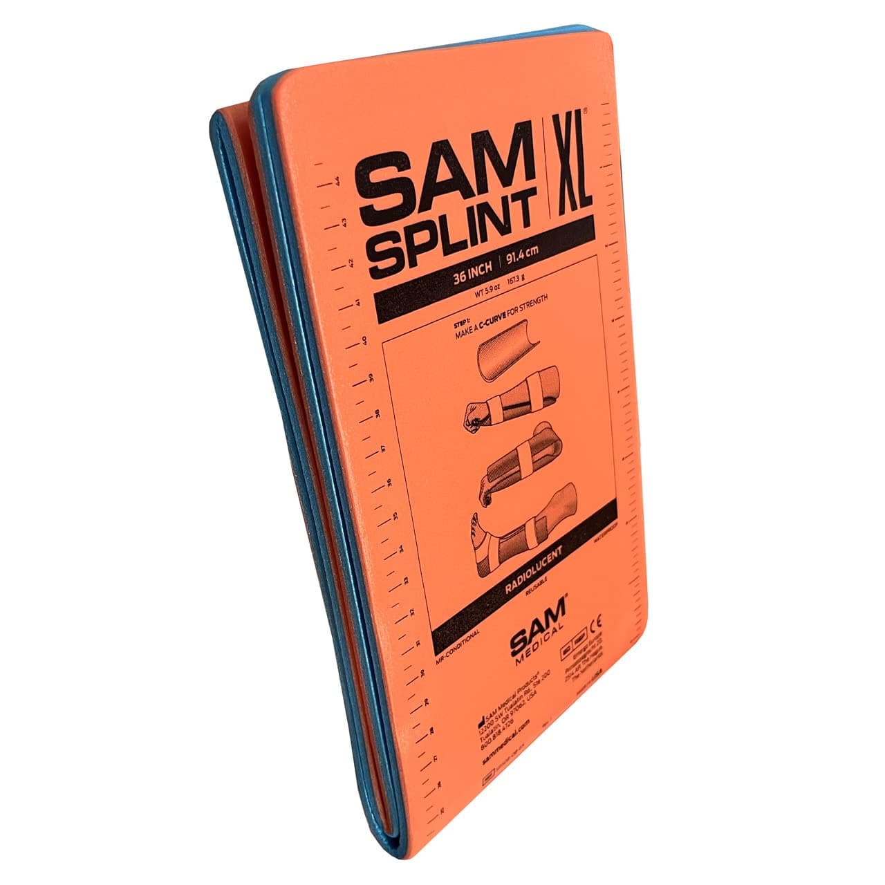 SAM Splint XL 36 Flatfold Orange/Blue Medical