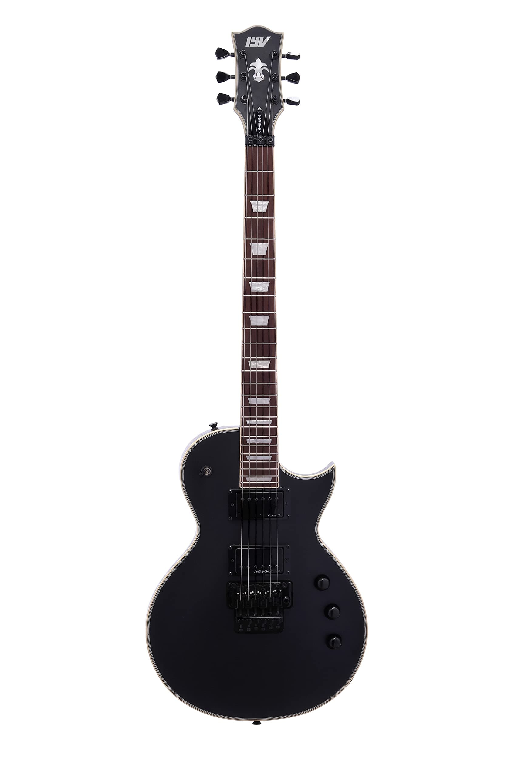 IYV 6 String IYV-ILP-400FR Solid Body wilth Floyld Rose Tremelo Electric Guitar, Satin Black, Right (ILP-400FR)