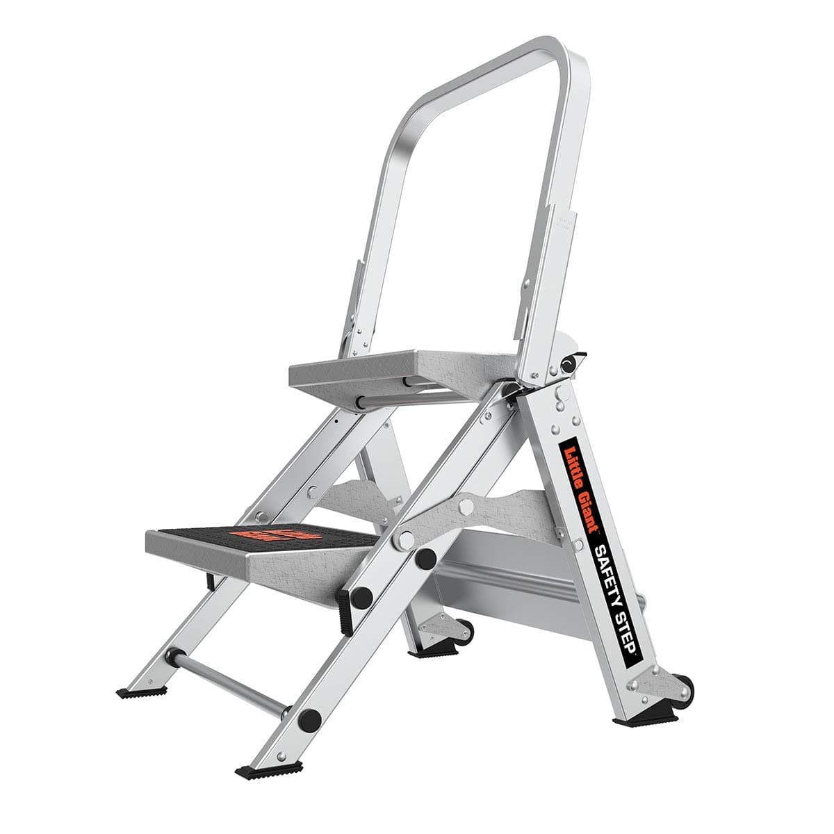Ladders, Safety Step, 2-Step, 2 foot, Step Stool, Aluminum, Type 1A, 300 lbs weight rating, (10210BA), Gray