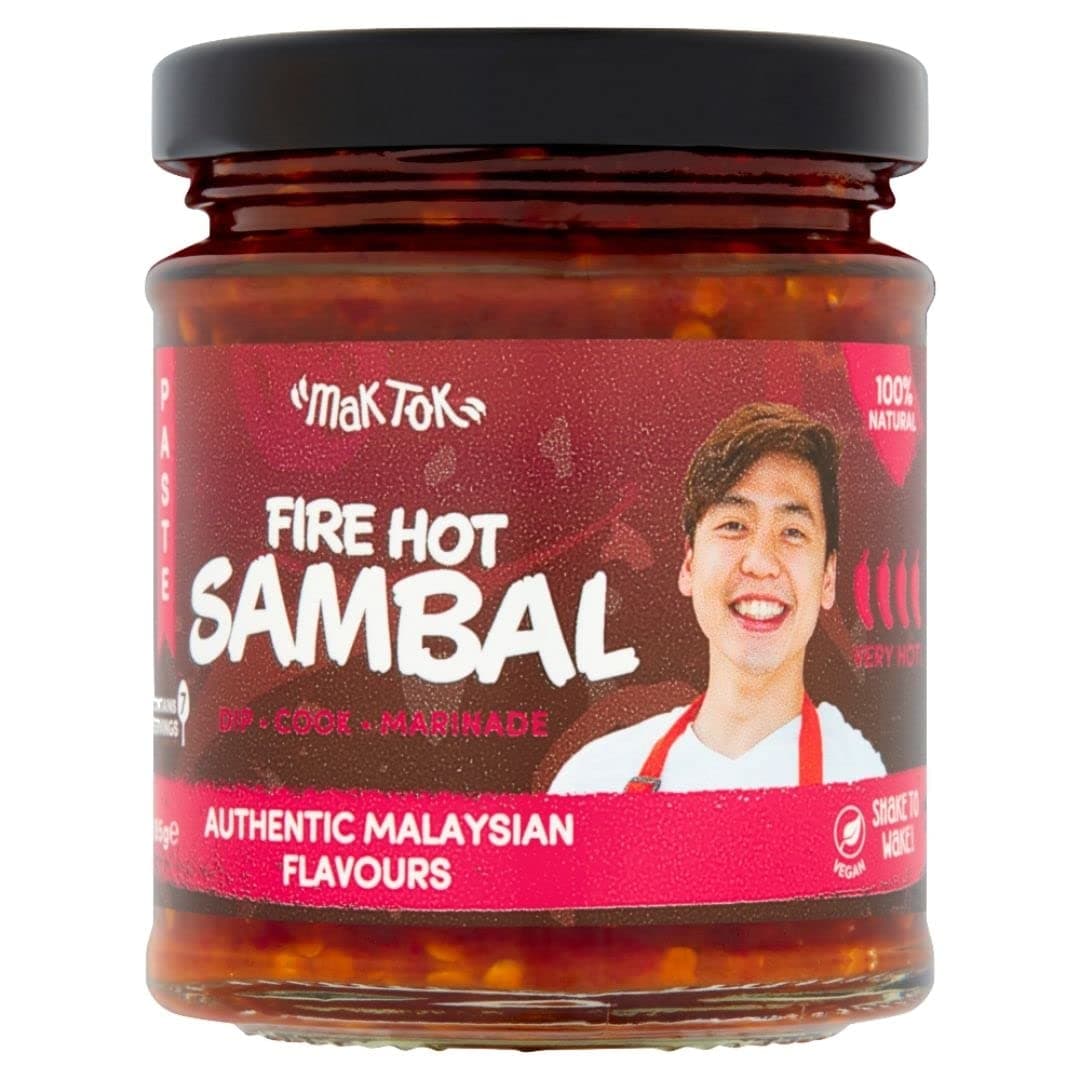 Mak Tok Authentic Gourmet Malaysian Hot Fire Chilli Paste, Fire Hot Sambal