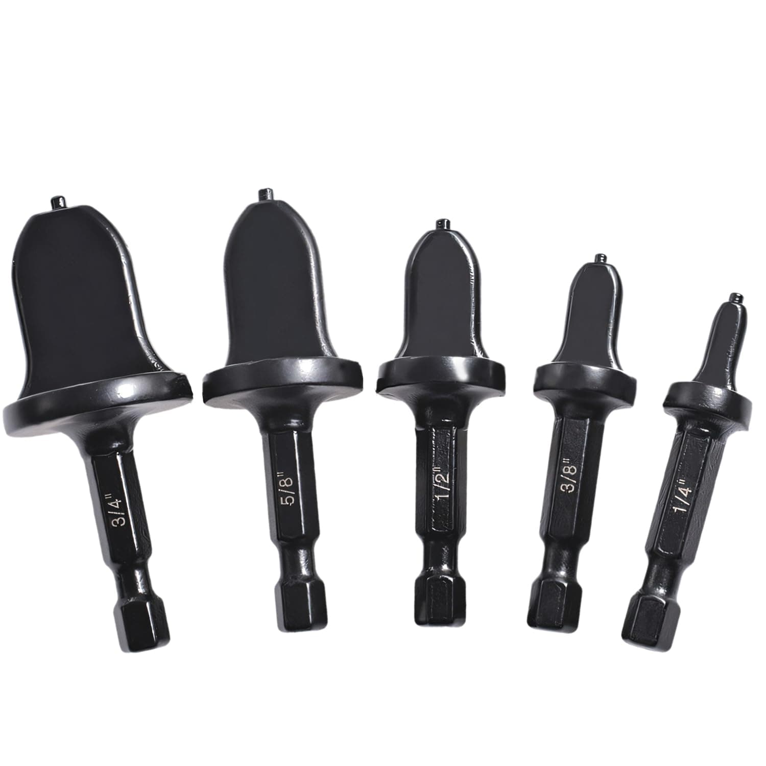 HVAC Copper Tube Swaging Tool 5PC Set, Copper Pipe Expander Bit for Air Conditioner Repairing, Include 3/4 5/8 1/2 3/8 and 1/4, Hex Shank for Imapact Drill and Power Drill