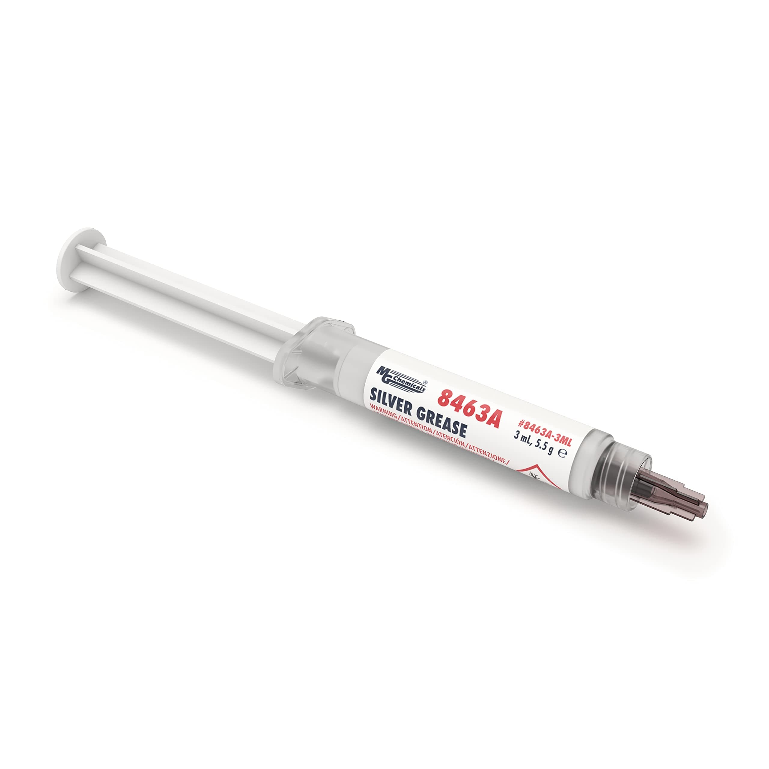 8463A-3ML Silver Conductive Grease, Maximum Thermal Conductivity, 5.5 g Dispenser, Greyish Yellow