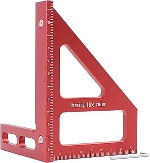 6" Imperial 3D Multi-Angle Measuring Ruler,45/90 Degree Aluminum Alloy Woodworking Square Protractor,Drawing Line,Miter Triangle Ruler High Precision Layout Measuring Tool for Woodworking