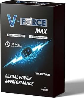 V-Force MAX 10 Pills for Men Extra Strong - Boosted Enhanced Strength & Firmness - Stronger & Harder Performance for Prolonged Results Food Supplement Tablets UK