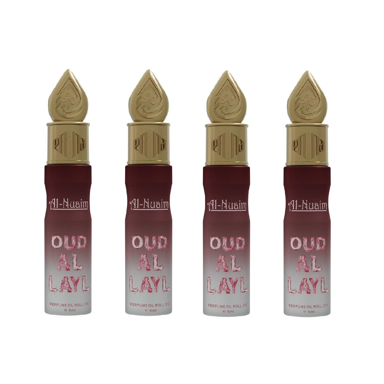 Al-Nuaim Attar Roll On for Men & Women - 6ml (Pack of 4-6ml Each, Oudh Al Layl)