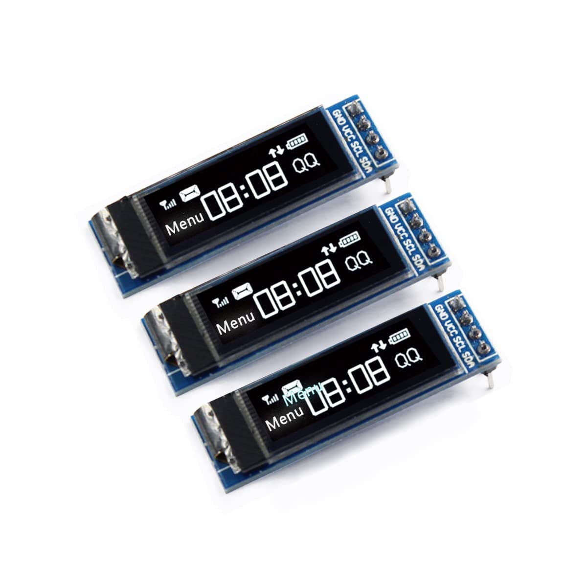 3 Pieces OLED LCD Display Module 0.91" 4 PIN SPI Serial OLED Screen Driver 128x32 3.3V ~ 4.2V for Ledger Nano S (White Light)