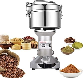 LEJIEYIN Grain Mill Electric 750g Electric Mill Stainless Steel Graingrinder & Commercial Motor Grinding Stone Mill Grain with 2000W 25000 RPM for Nuts/Cereals with Overload Protection