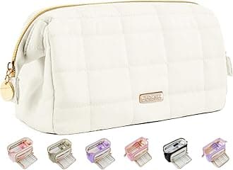 Large Pencil Case Pouch, Soft Pencil Bag with Zipper, Pen Bag Wide Opening, School Supplies Cute Pencil Case for Girls Boy Men Women, Beige