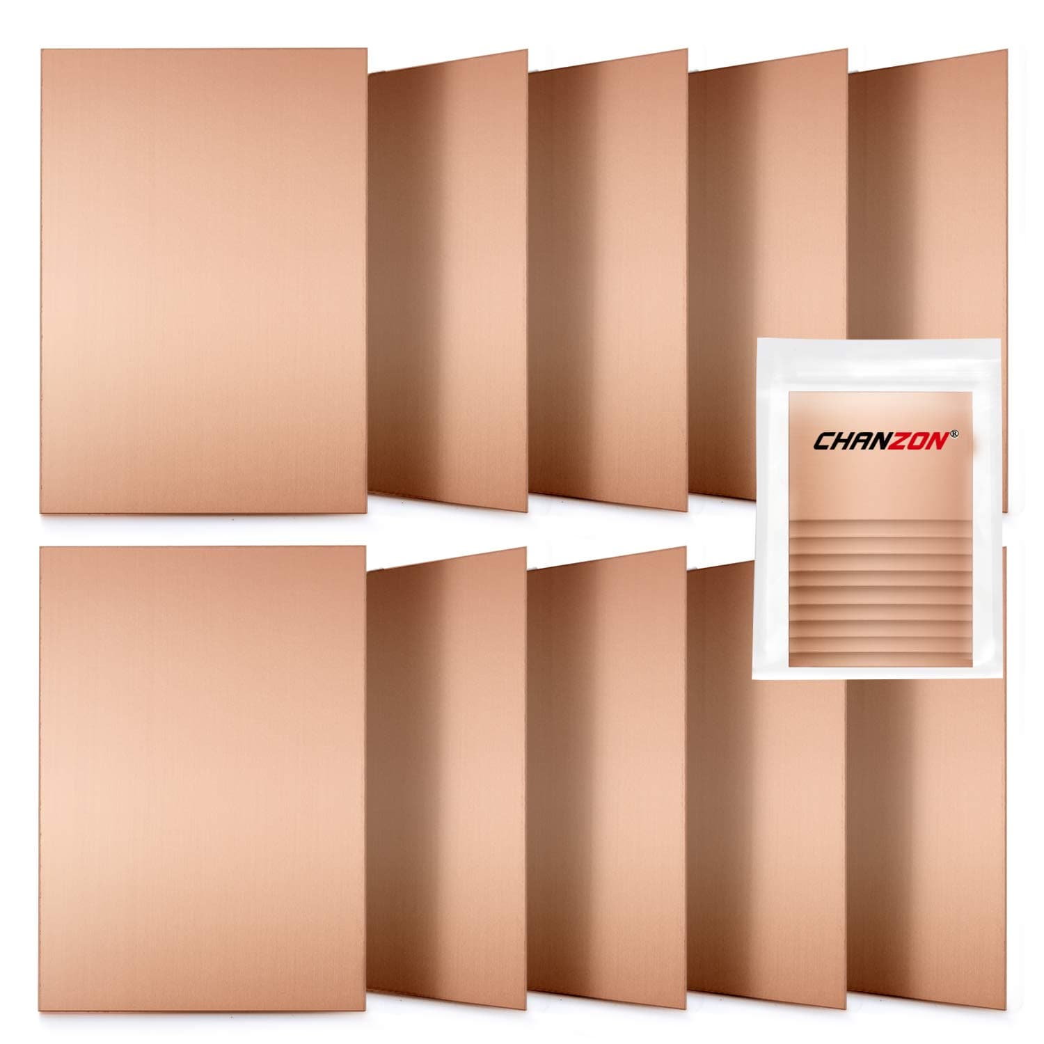 Chanzon 10 Pcs Single Sided Copper Clad Laminate PCB (7x10 cm 4x2.7 inch) Copper Plated Universal Circuit Prototype Board FR4 for Etching DIY Pcbs Kit