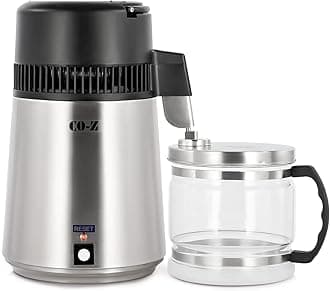 CO-Z 304 Stainless Steel Water Distiller, 4L 750W Countertop Home Tabletop Distiller Water Making Machine, Distill Distilling Water Purifier Distillers, Distilled Clean Water Maker, Pure Water Maker