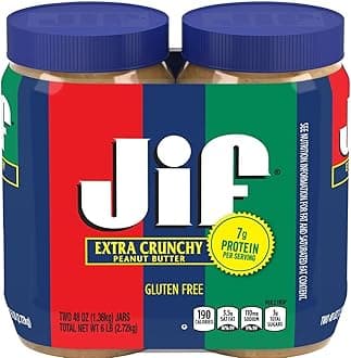 Jifs Extra Crunchy Peanut Butter, 48 Ounces, 2 Pack