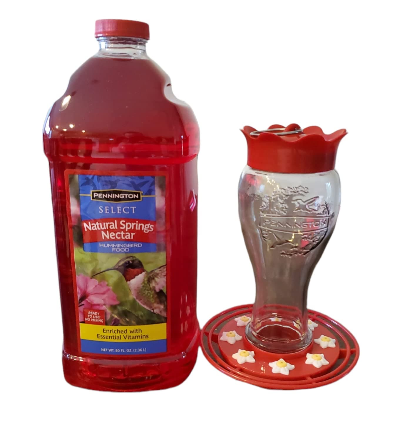 Pennington Hummingbird nectar refill and feeder bundle