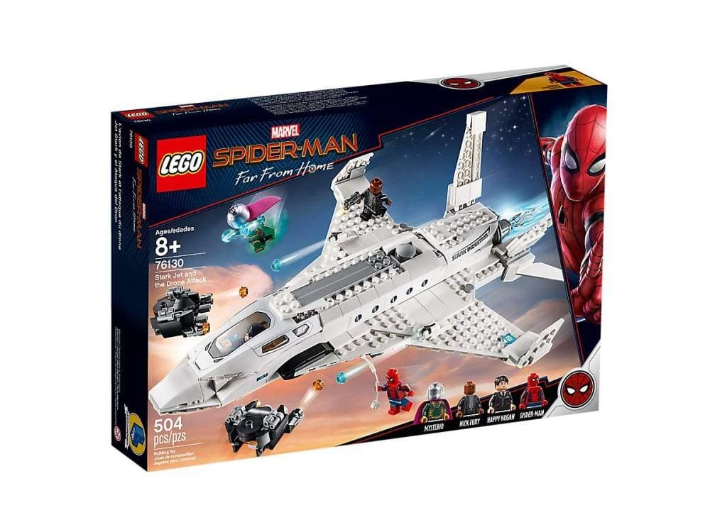 LEGO Marvel Spider Man Far from Home: Stark Jet and The Drone Attack 76130 Building Kit (504 Pieces)