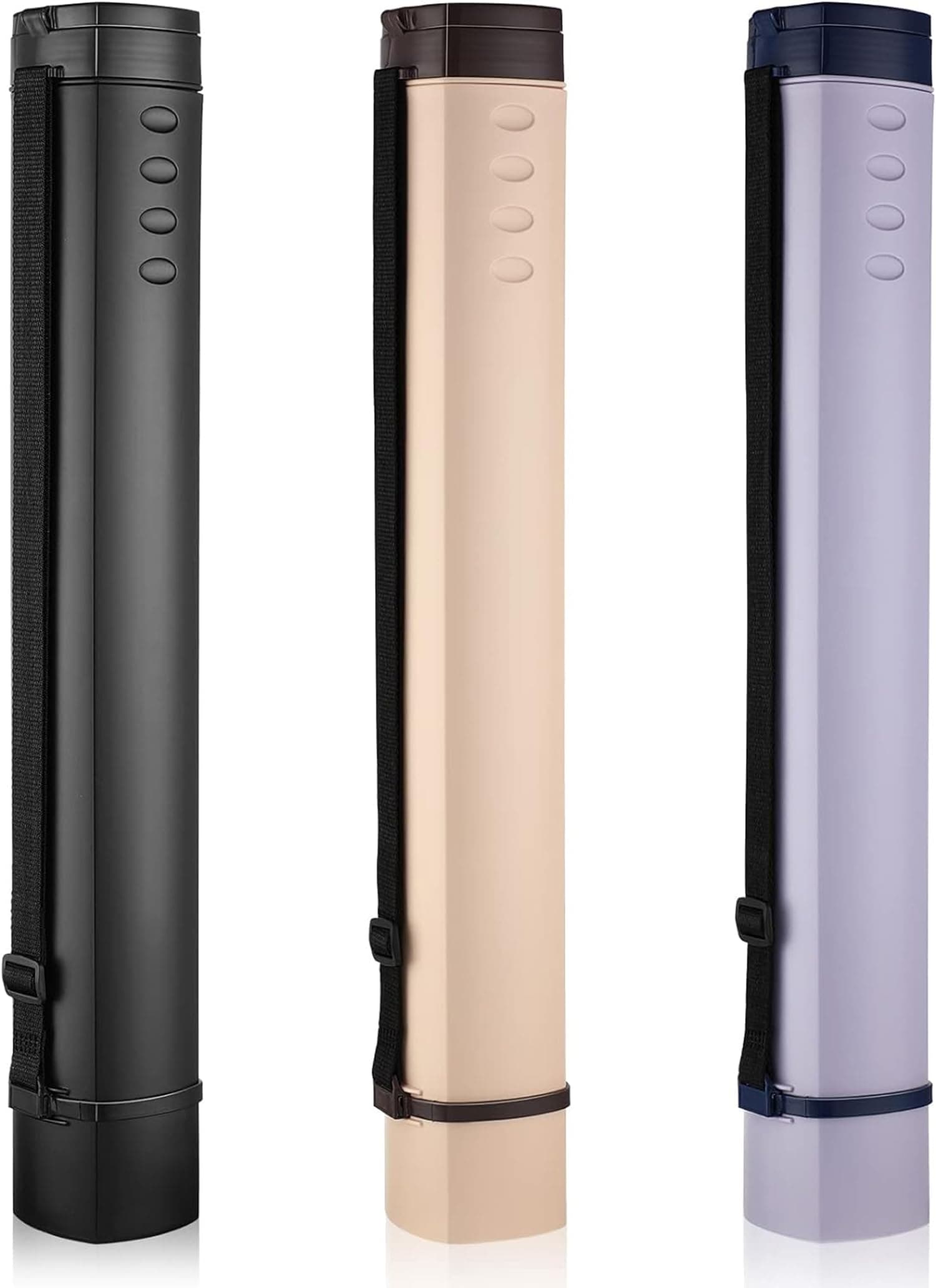 KASTWAVE 3 Pcs Extendable Poster Tubes Expand from 24.5'' to 40'' with Shoulder Strap Plastic Blueprint Holder Documents Telescoping Storage Tube for Art Drawings Drafting