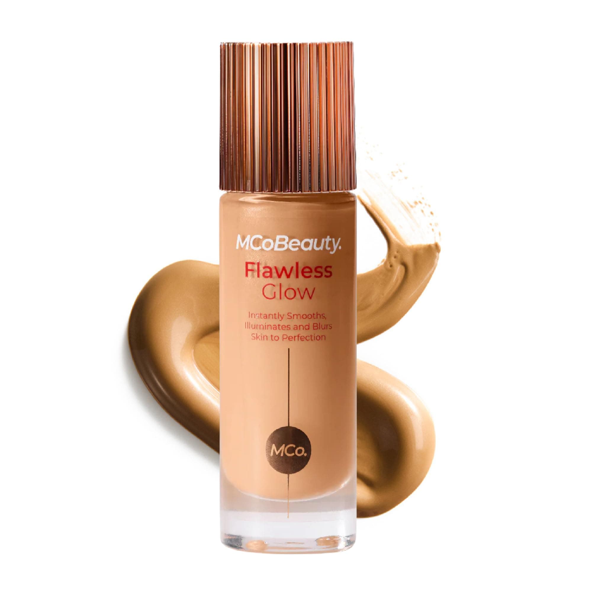 MCoBeauty Flawless Glow Luminous Skin Filter 4.5 Medium - 4-in-1 Liquid Foundation Primer Highlighter Makeup - Dewy Radiant Skin Tint with Squalane for Face - Buildable Glow Complexion Booster - 1 Fl