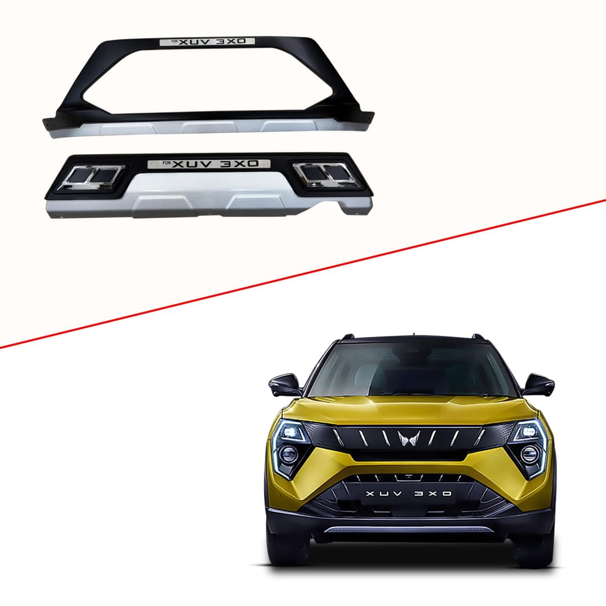 Acrylonitrile Butadiene Styrene (ABS) Front & Rear Bumper Protector Guard for Mahindra 3XO