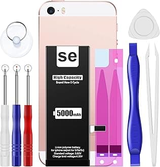 (5000 mAh)Battery for iPhone SE 2016 1st Generation (Screen Size:4inches),(Model A1723 A1662 A1724) High Capacity Than Others Replacement Battery with CompleteRepair Tool Kit and Instructions.22