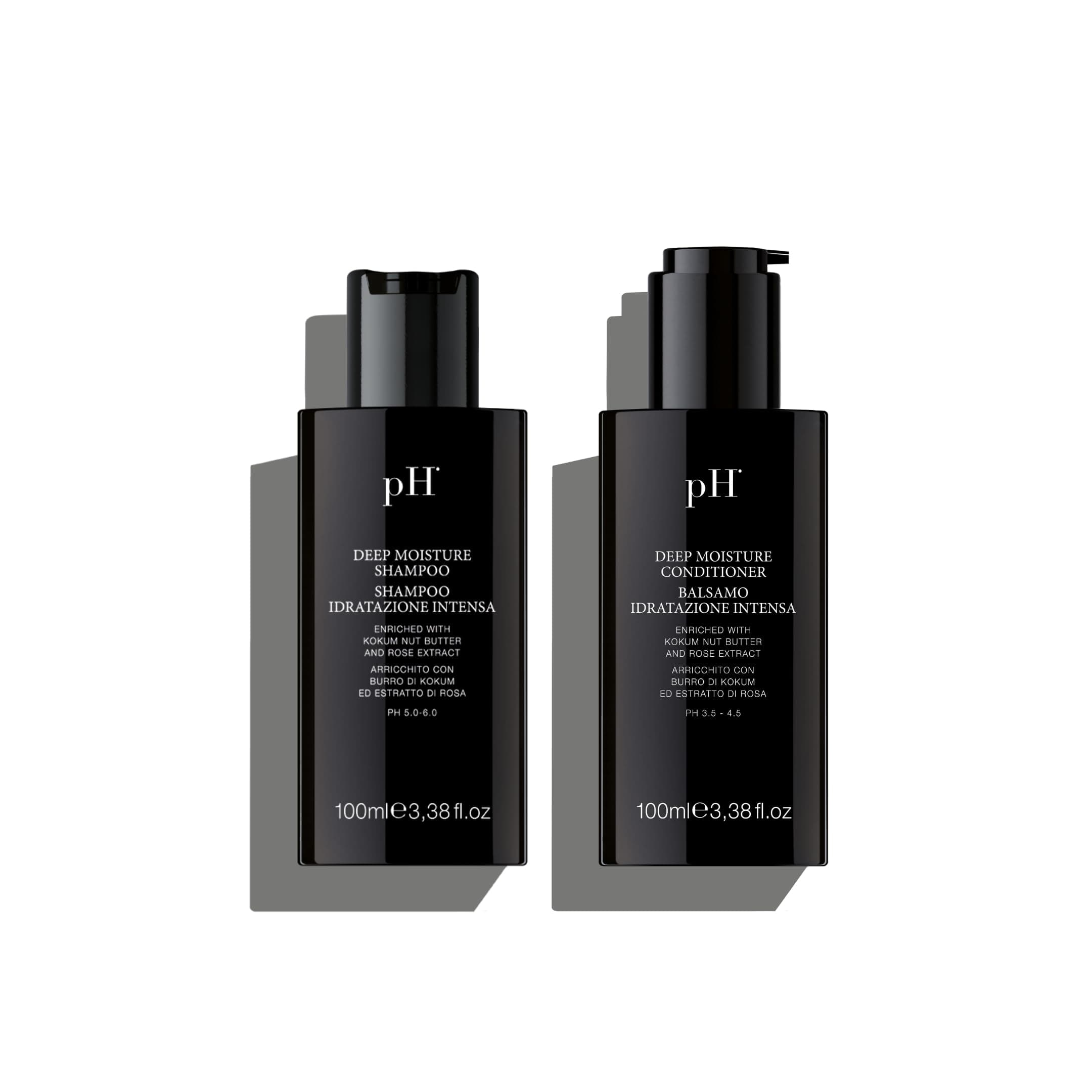 Deep Moisture Shampoo and Conditioner Set - Hydrating and Moisturizing Shampoo and Conditioner - Dry Hair - Enriched with Kokum Nut Butter and Rose Extract (3.38 Oz each)