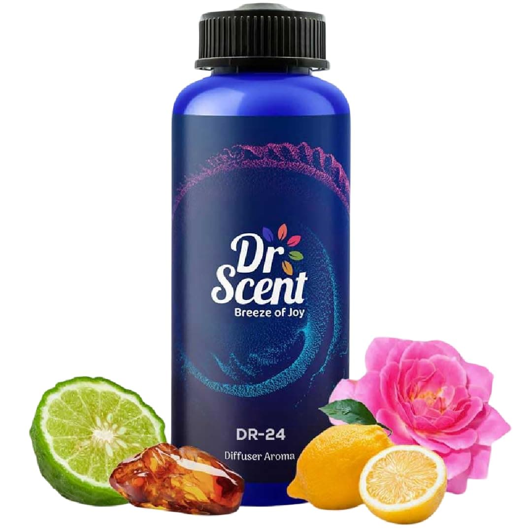 Dr Scent Diffuser Aroma Oil Dr.24 - Bergamot, Lemon, Aromatic Fresh, Rose Damascena, Geranium, Cypriol and Amber Fragrance | Made in UK | for Offices, Homes, Shops, Hotels & Lobbies (1000ml)