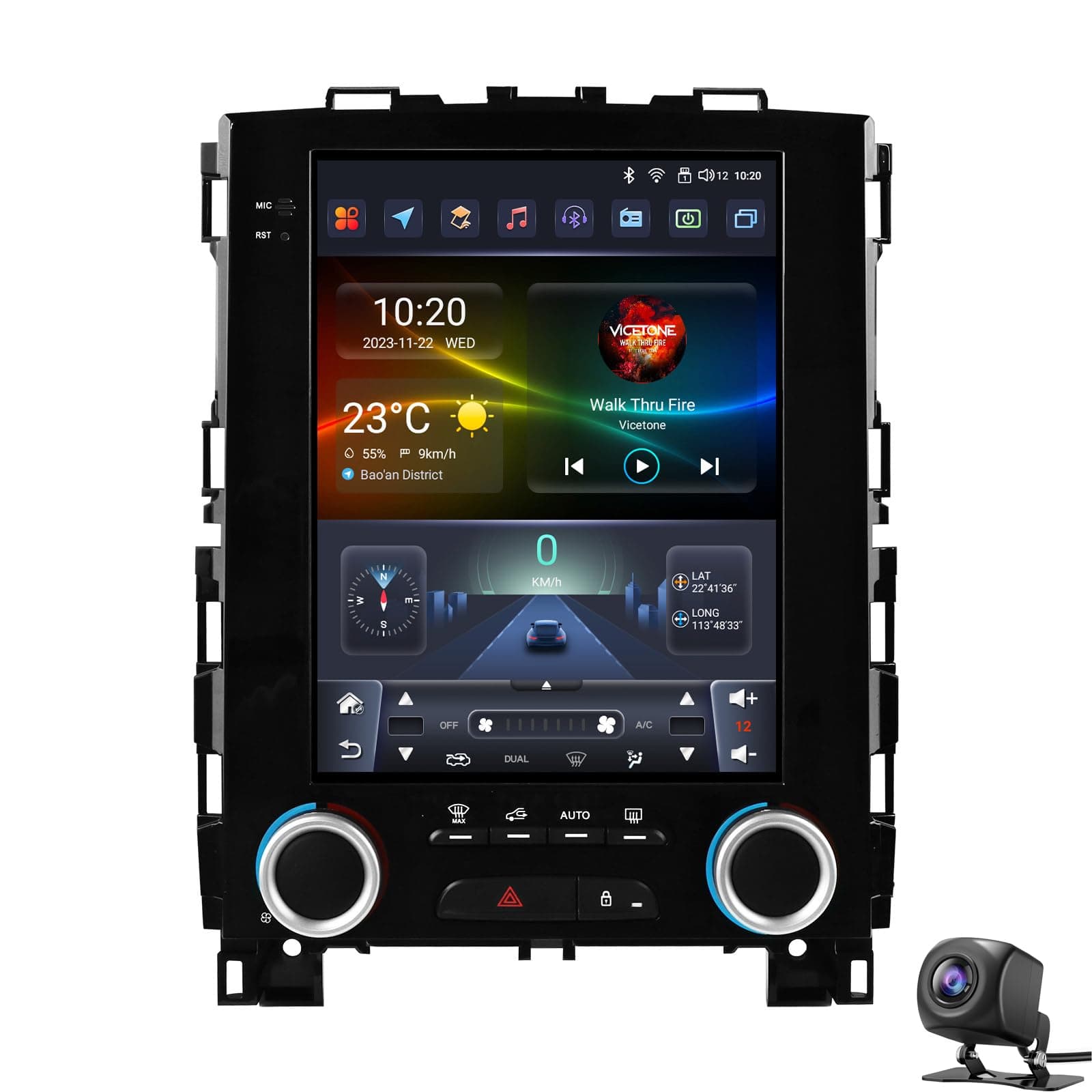 For Re-nault Megane 4 Koleos Talisman 2017-2019 Android 14 Car Radio CarPlay GPS Navi 9.7inch HD Touchscreen Car Stereo Bluetooth DAB+ 5G WiFi FM RDS Radio SWC DSP USB AHD Rear View Camera