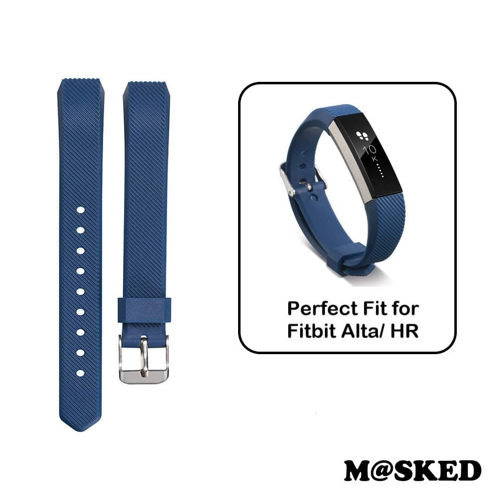 MASKED Wristband Silicon Strap with Adjustable Buckle for Fitbit Alta Band/HR