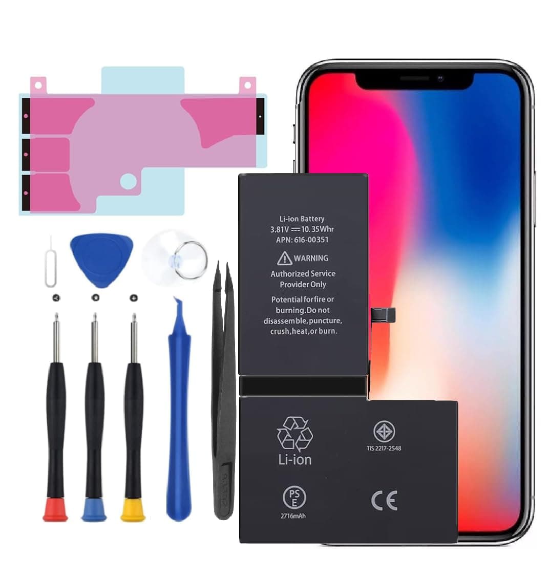 Battery for iPhone X, Upgraded Phone X Battery Replacement Compatible with iPhone X A1865 A1901 A1902 with Professional Repair Tools Kit