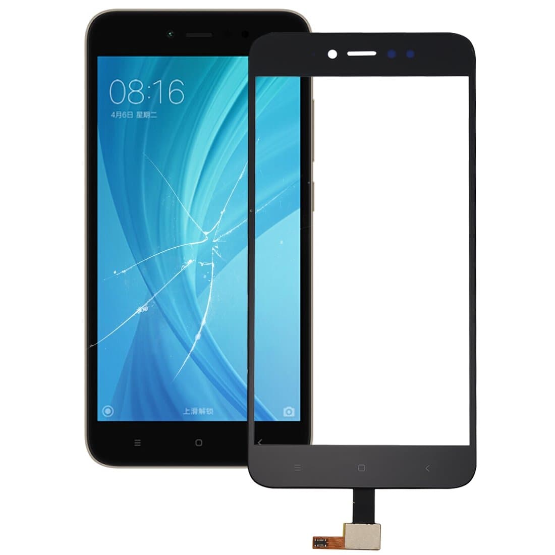 Ouying Diffo LCD Screen Replacement GuoBo Touch Panel for Xiaomi Redmi Note 5A Prime(Black) (Color : Black)