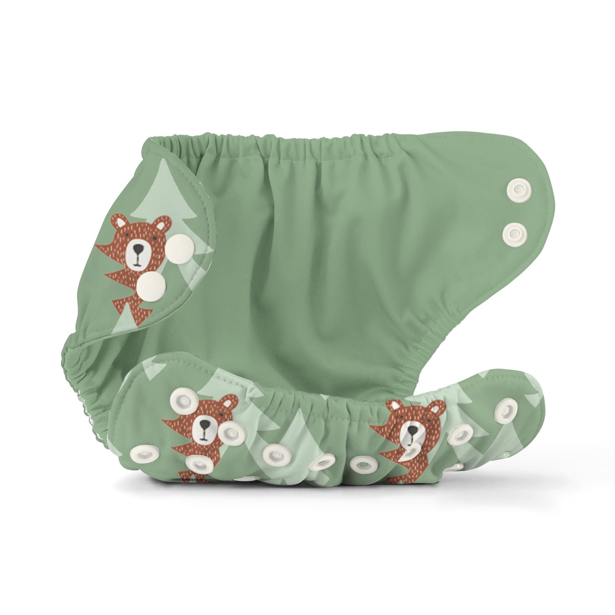Esembly Cloth Diaper Outer, Waterproof Swim Cloth Diaper Cover, Leak-Proof and Breathable Layer Over Prefolds, Flats or Fitteds, Reusable with Snap Closure - Size 2, Peek-a-Bear