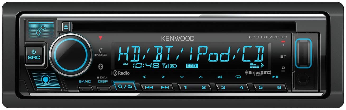 KDC-BT778HD Single DIN Bluetooth CD Car Stereo Receiver with Amazon Alexa Voice Control | LCD Text Display | USB & Aux Input