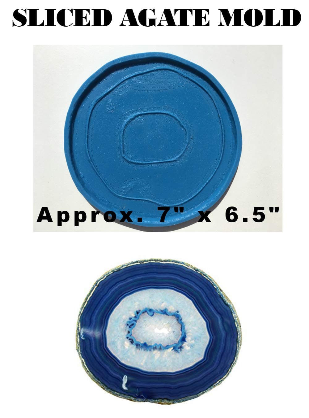 SLICED AGATE EPOXY RESIN MOLD - LARGE, 7" X 6.5"- Large Casting Epoxy Mold To Create Beautiful Realistic Agates