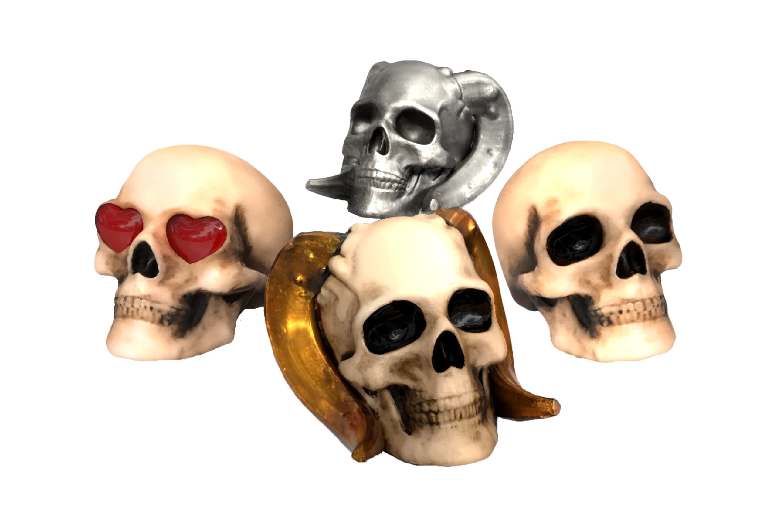 Xentric Guitars - Sinister Skulls Series 3D Shaped Guitar Knobs 6mm (4 Knobs, Demon Skull)