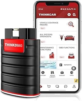 Thinkdiag OBD2 Bluetooth Scanner, All System OE Level Car Diagnostic Tools with Active Test, ECU Coding,15+ Service Functions All Software 1 Year Free fits for iPhone & Android Phone
