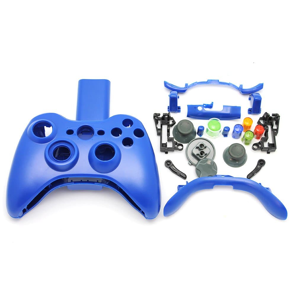 The Best Wireless Game Controller Hard Cover Shell and Buttons Replacement Kit for XBOX 360 - Perfect Fit Easy To Install Excellent Quality Sturdy Material - Matte Blue