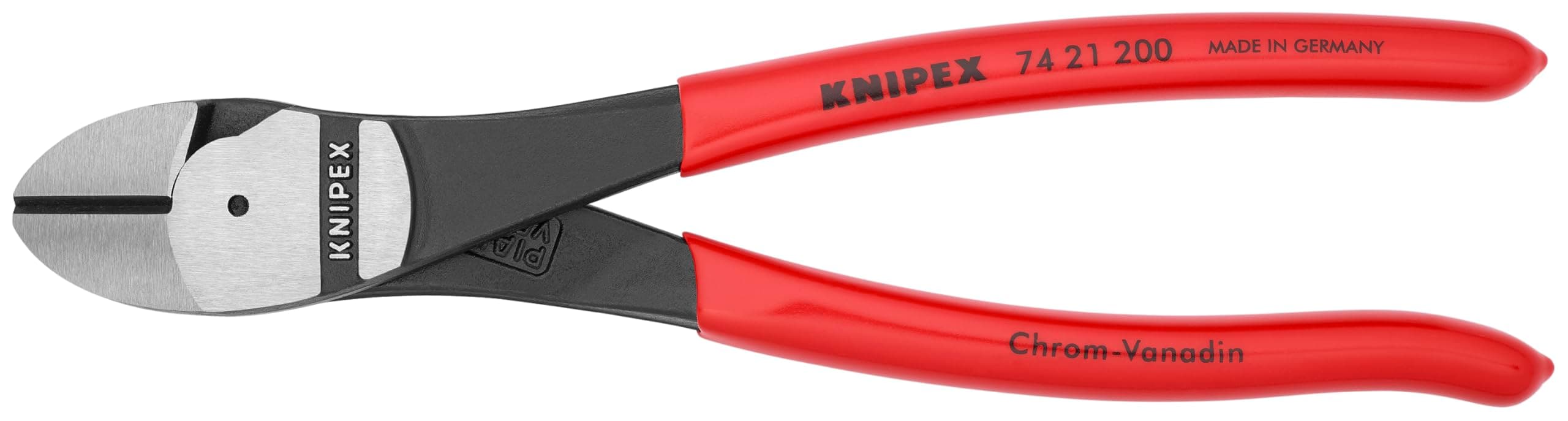 KNIPEX Tools 74 21 200, 8-Inch High Leverage Angled Diagonal Cutters