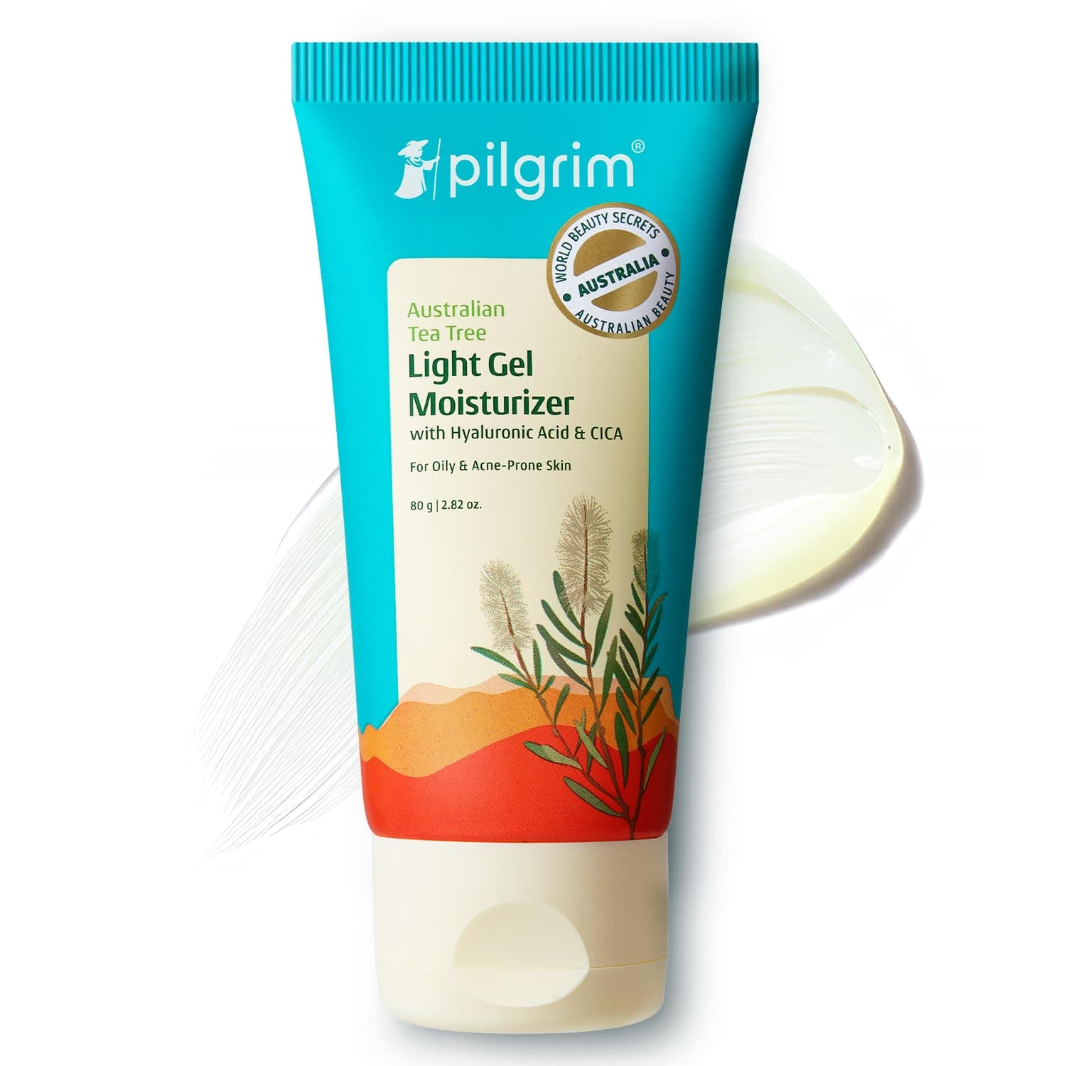 Pilgrim Australian Tea Tree Light Gel moisturizer for face for oily & acne prone skin with Hyaluronic acid & CICA |Tea tree light non-oily moisturizer for face |For women & men | 80 gm